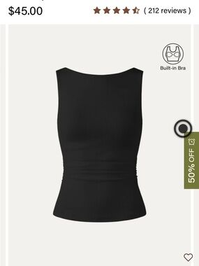 OGL Black Ribbed Open Back Tank Top